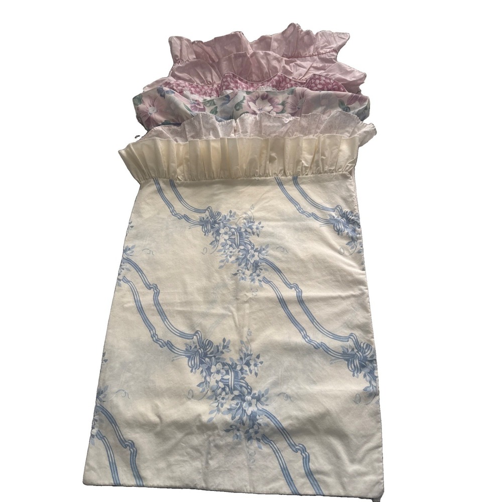 Lot Ruffle Edge pillow cases Floral Prints Ruffle Laura Ashley Lady Pepperell